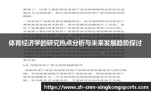 体育经济学的研究热点分析与未来发展趋势探讨